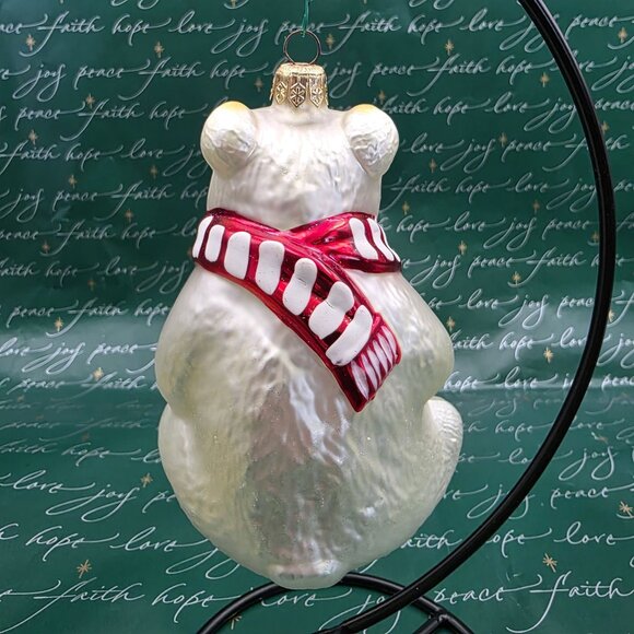 Kurt Adler Polonaise Coca-Cola Polar Bear Glass Christmas Ornament - Picture 5 of 8